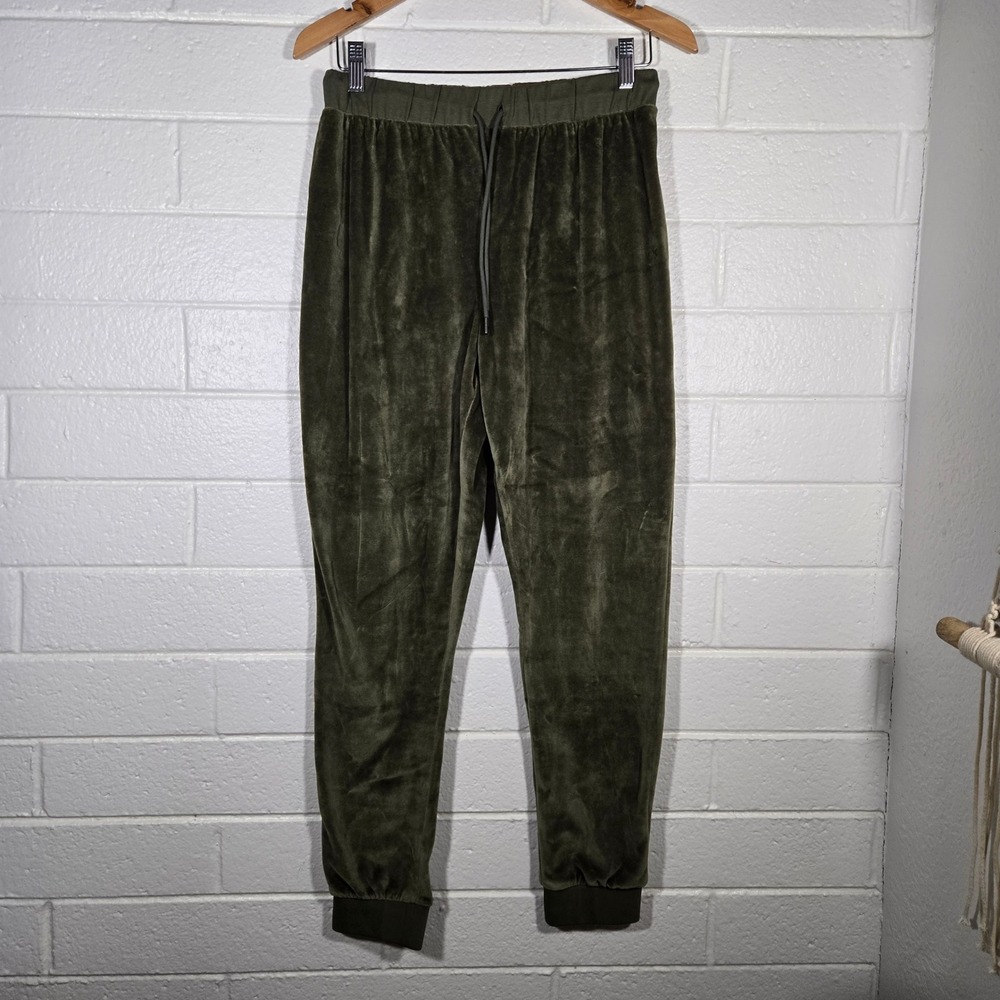 NWT Outerknown Velour Joggers‎ Pants Olive Drawstring Elastic Waist Small Lounge